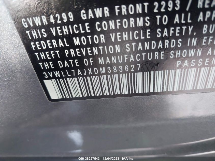 2013 VOLKSWAGEN JETTA 2.0L TDI - 3VWLL7AJXDM383627