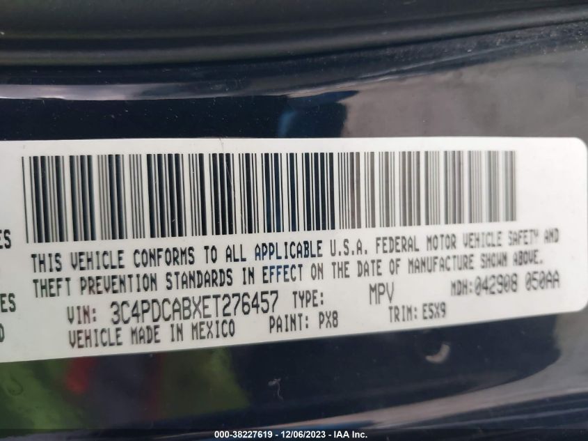 2014 DODGE JOURNEY AMERICAN VALUE PKG - 3C4PDCABXET276457