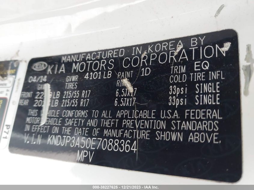 2014 KIA SOUL + - KNDJP3A50E7088364