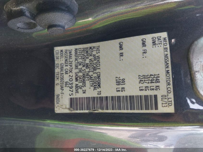 2013 NISSAN ALTIMA S - 1N4AL2EP7DC203975