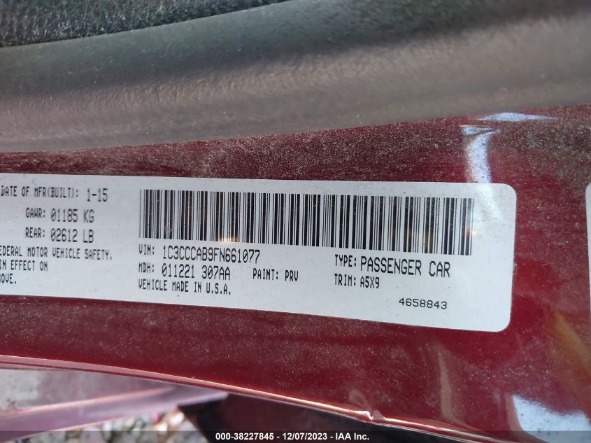2015 CHRYSLER 200 LIMITED - 1C3CCCAB9FN661077