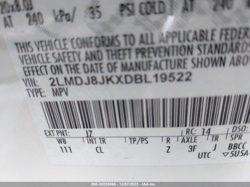 2013 LINCOLN MKX - 2LMDJ8JKXDBL19522