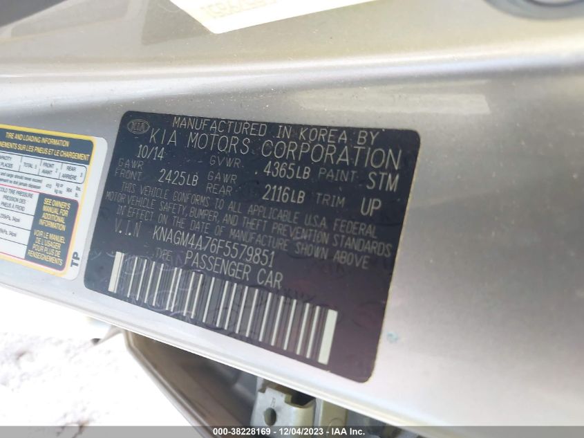 2015 KIA OPTIMA LX - KNAGM4A76F5579851