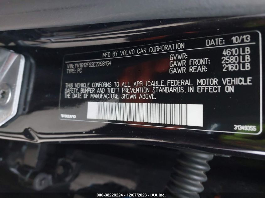 2014 VOLVO S60 T5/T5 PLATINUM - YV1612FS2E2298164