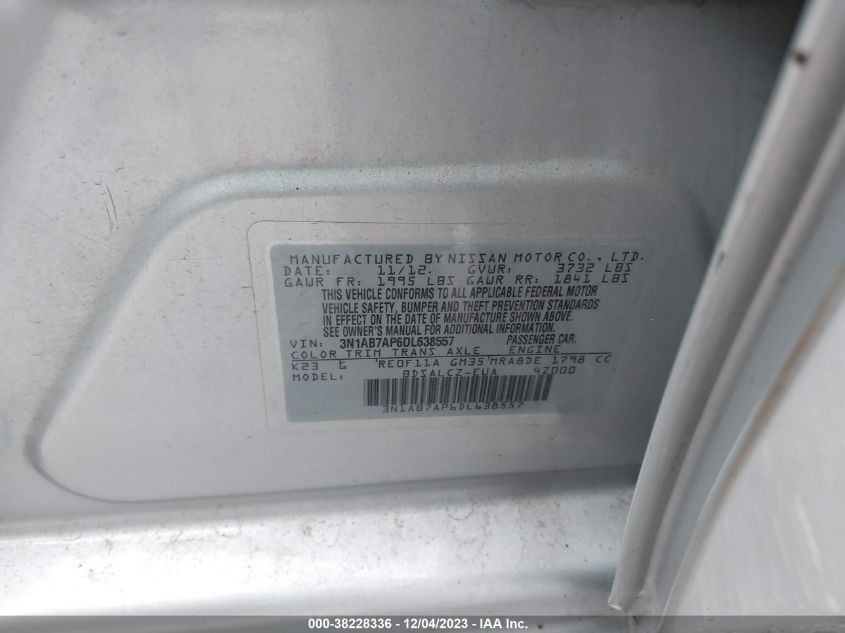 2013 NISSAN SENTRA S - 3N1AB7AP6DL638557