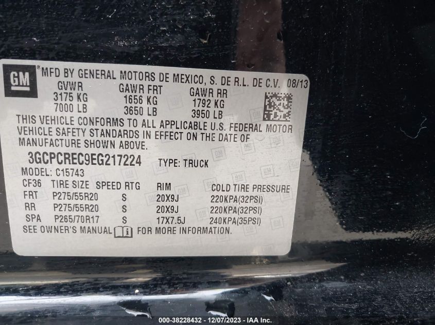 2014 CHEVROLET SILVERADO 1500 1LT - 3GCPCREC9EG217224