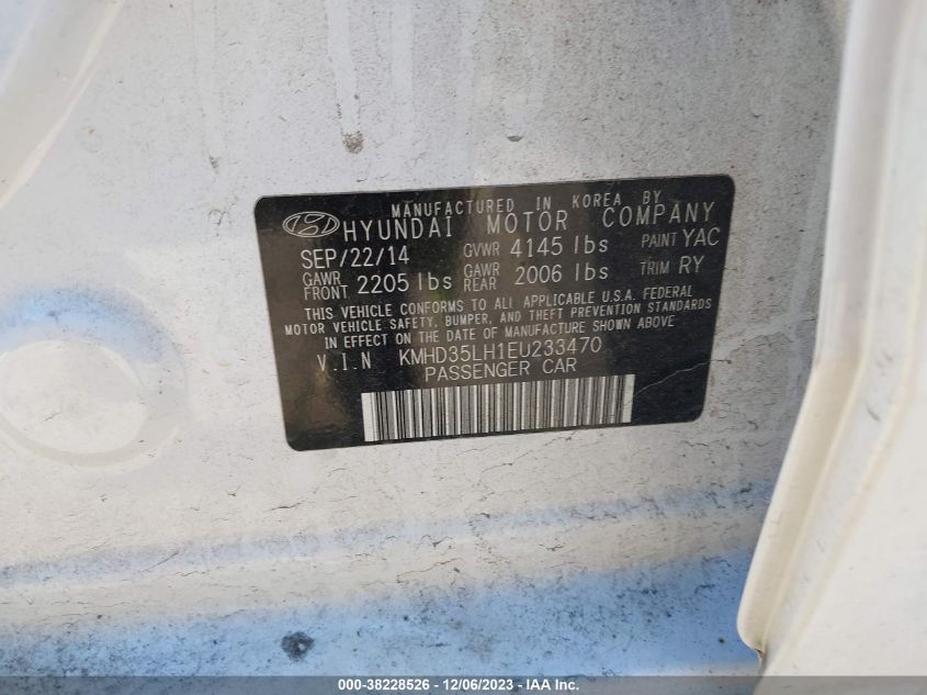 2014 HYUNDAI ELANTRA GT - KMHD35LH1EU233470
