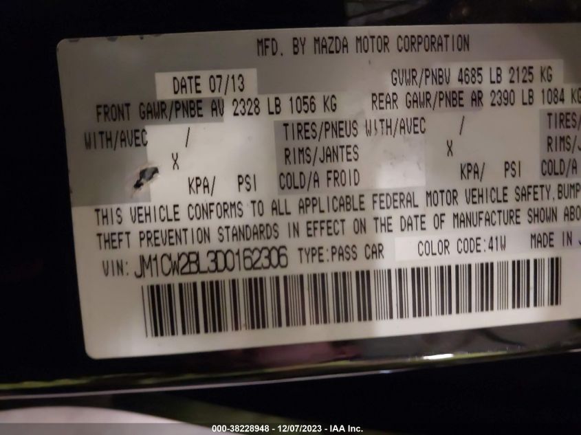 2013 MAZDA MAZDA5 SPORT - JM1CW2BL3D0162306
