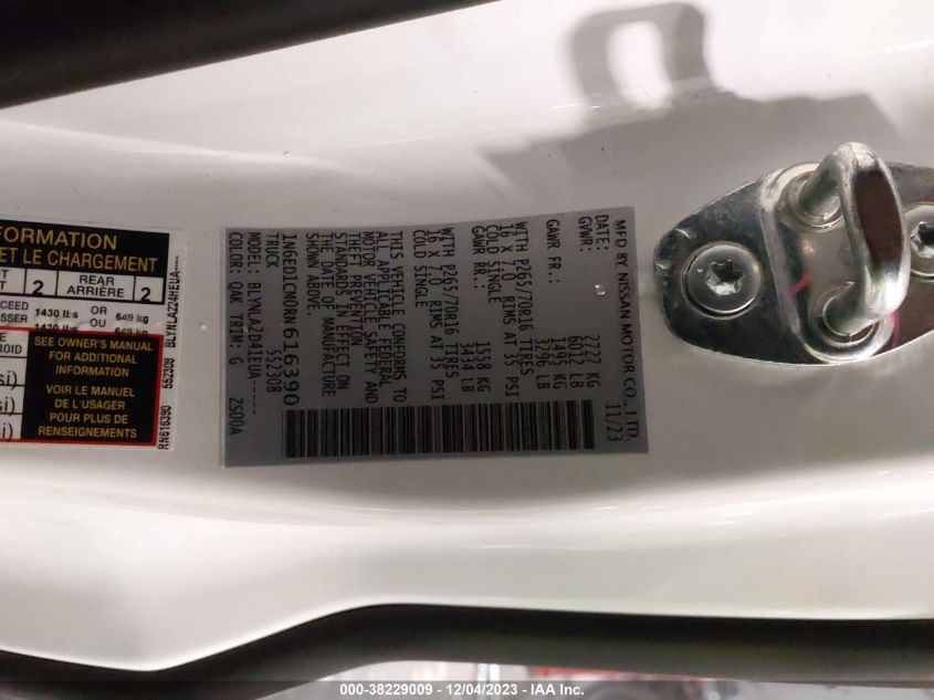 2024 NISSAN FRONTIER S/SV - 1N6ED1CM0RN616390