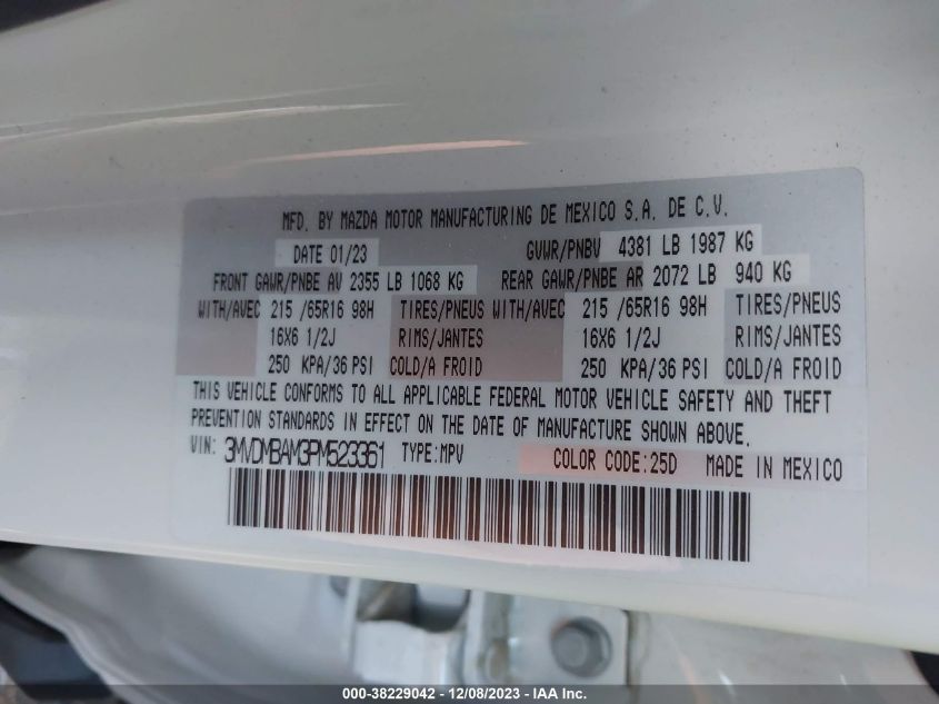 2023 MAZDA CX-30 2.5 S - 3MVDMBAM3PM523361