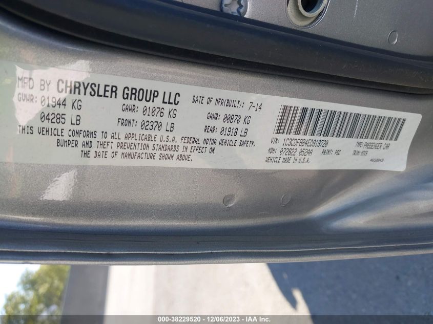 2014 DODGE DART SXT - 1C3CDFBB4ED919720