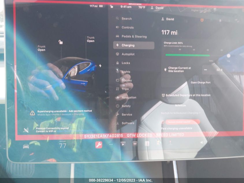 2019 TESLA MODEL 3 - 5YJ3E1EA1KF402815