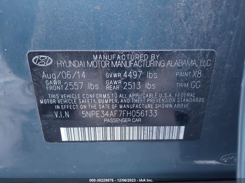 2015 HYUNDAI SONATA SPORT - 5NPE34AF7FH056133