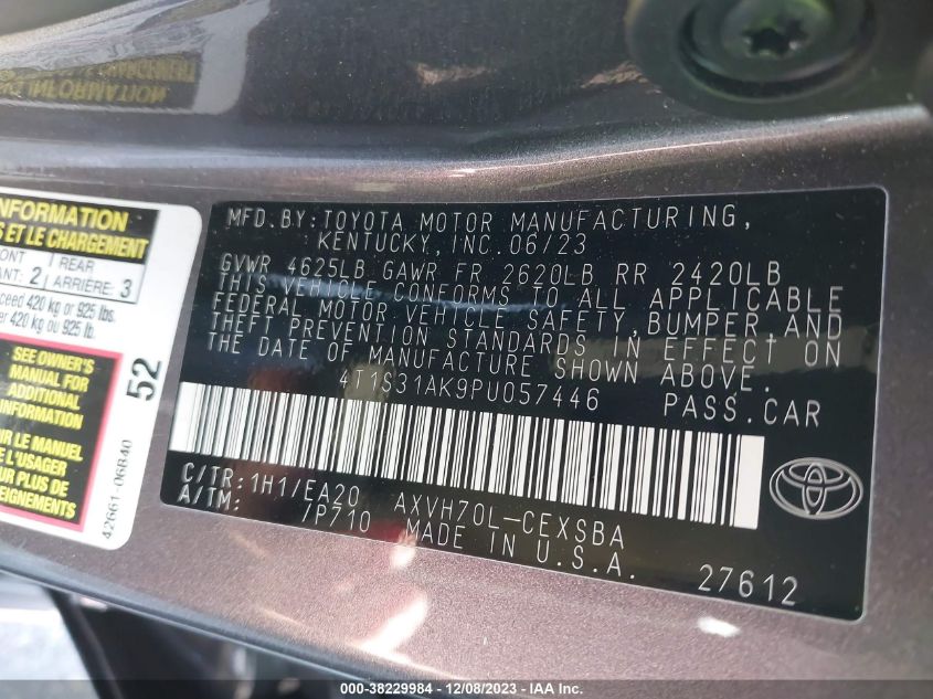 2023 TOYOTA CAMRY SE HYBRID - 4T1S31AK9PU057446