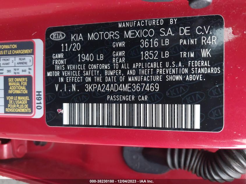 2021 KIA RIO S - 3KPA24AD4ME367469