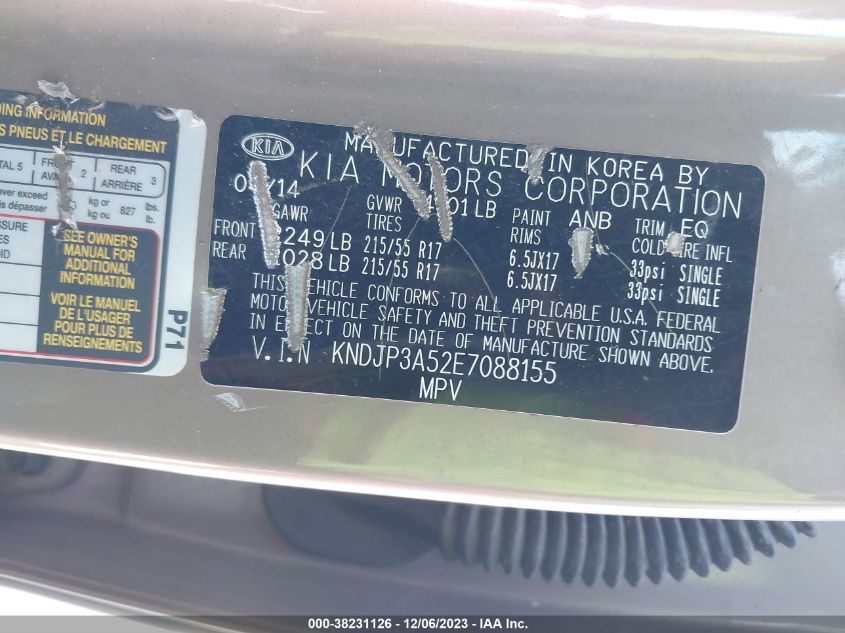 2014 KIA SOUL + - KNDJP3A52E7088155