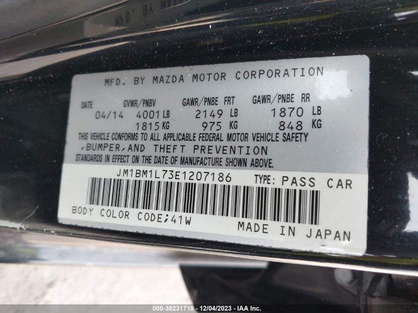 2014 MAZDA MAZDA3 I TOURING - JM1BM1L73E1207186