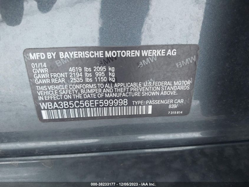 2014 BMW 328I XDRIVE - WBA3B5C56EF599998