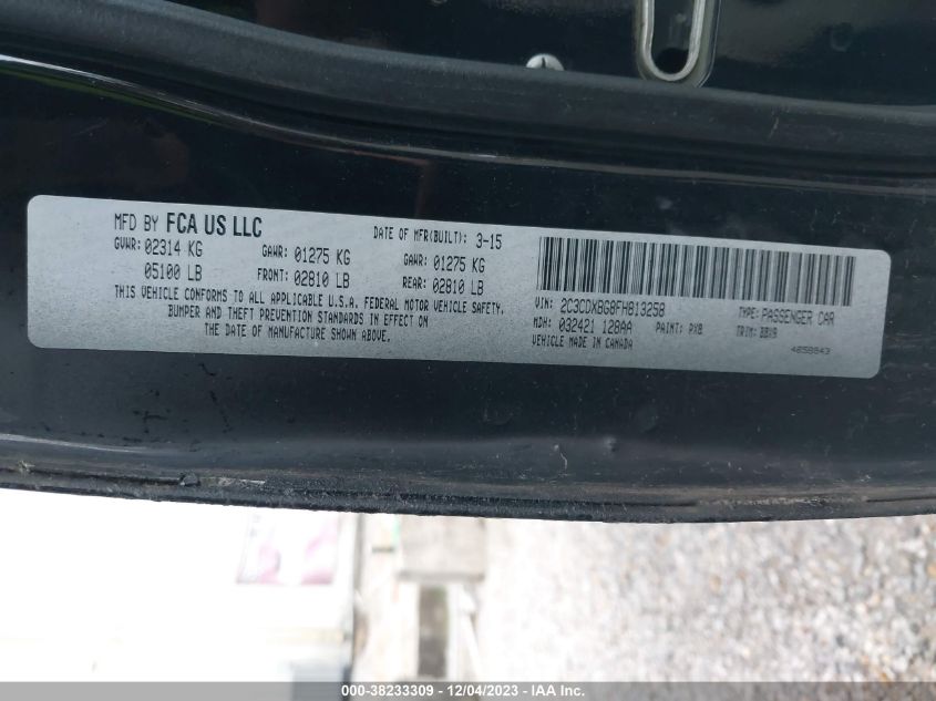 2015 DODGE CHARGER SE - 2C3CDXBG8FH813258