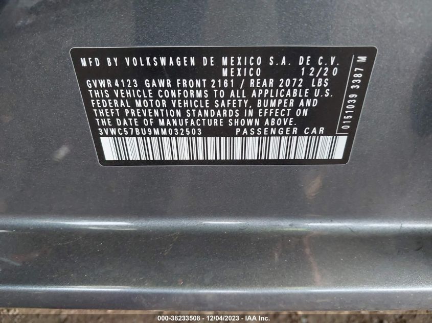 2021 VOLKSWAGEN JETTA S/SE/R-LINE - 3VWC57BU9MM032503