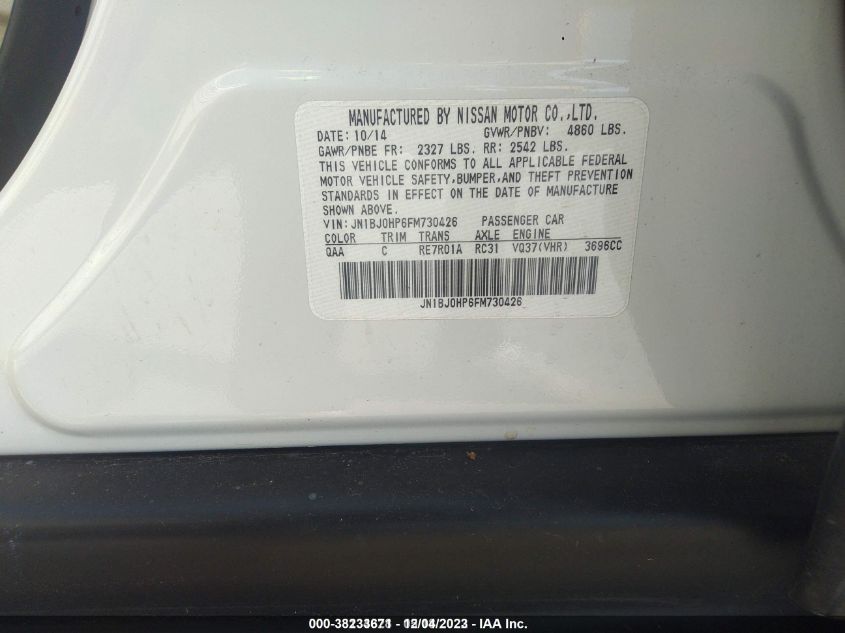 2015 INFINITI QX50 - JN1BJ0HP6FM730426