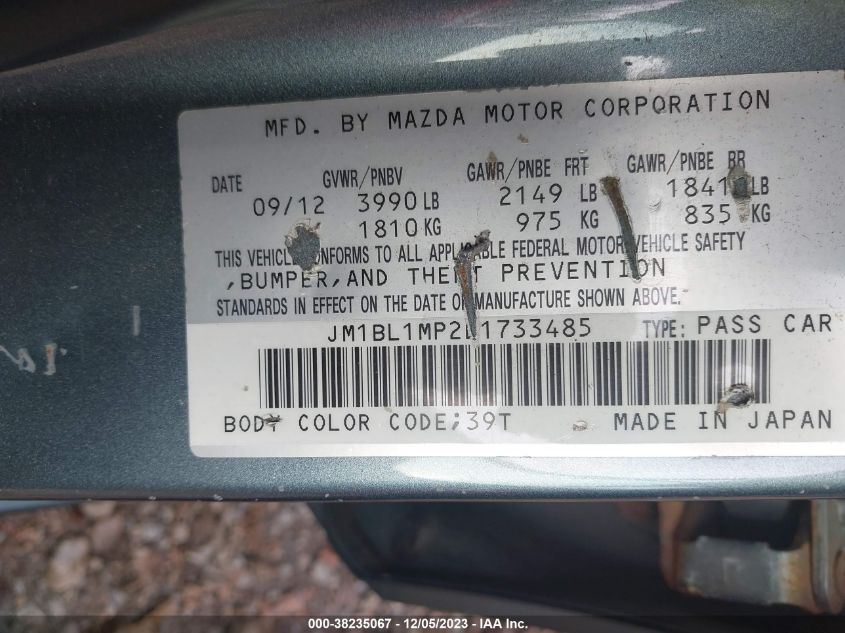 2013 MAZDA MAZDA3 I GRAND TOURING - JM1BL1MP2D1733485