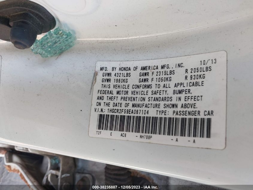 2014 HONDA ACCORD SPORT - 1HGCR2F59EA067104