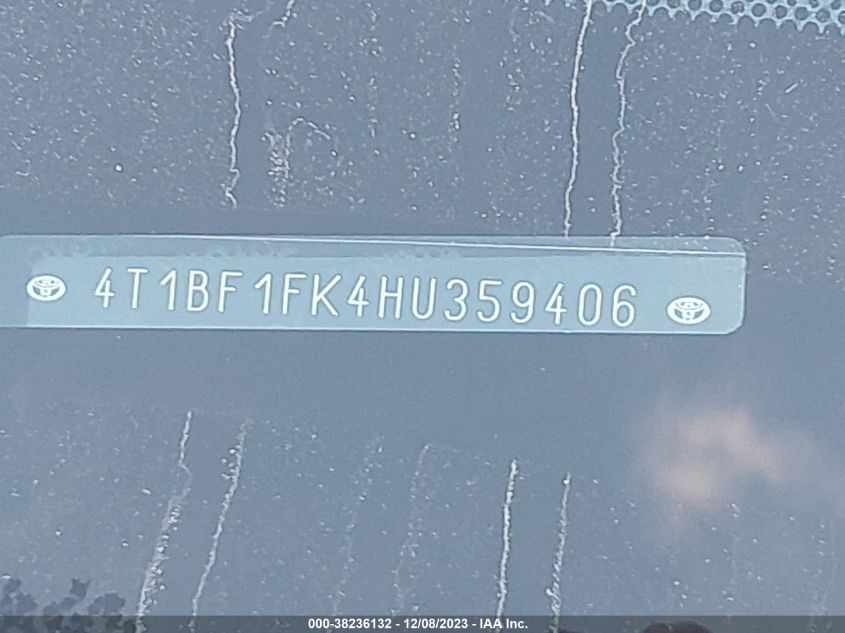 2017 TOYOTA CAMRY LE - 4T1BF1FK4HU359406