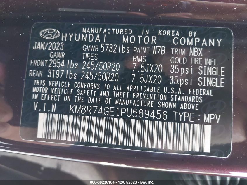 2023 HYUNDAI PALISADE CALLIGRAPHY - KM8R74GE1PU589456