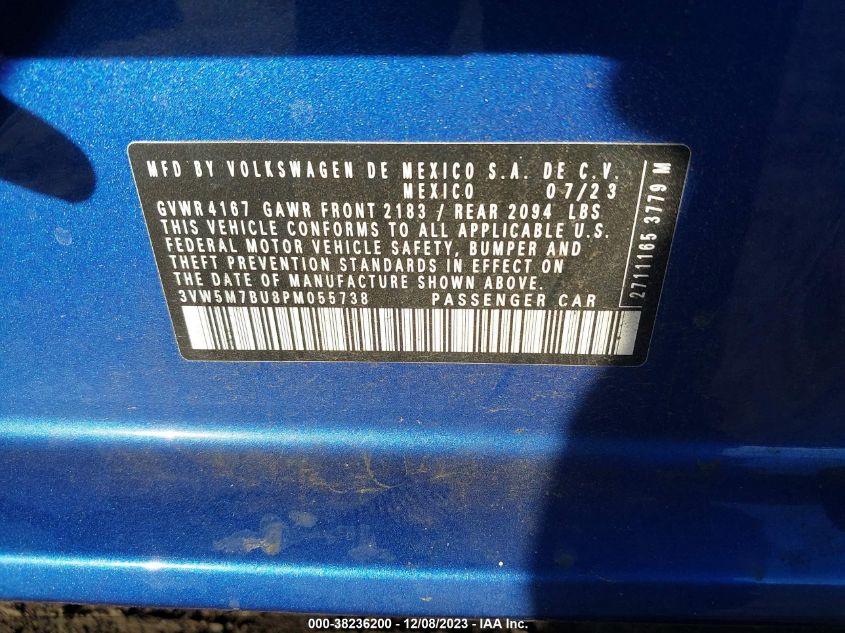 2023 VOLKSWAGEN JETTA 1.5T S - 3VW5M7BU8PM055738
