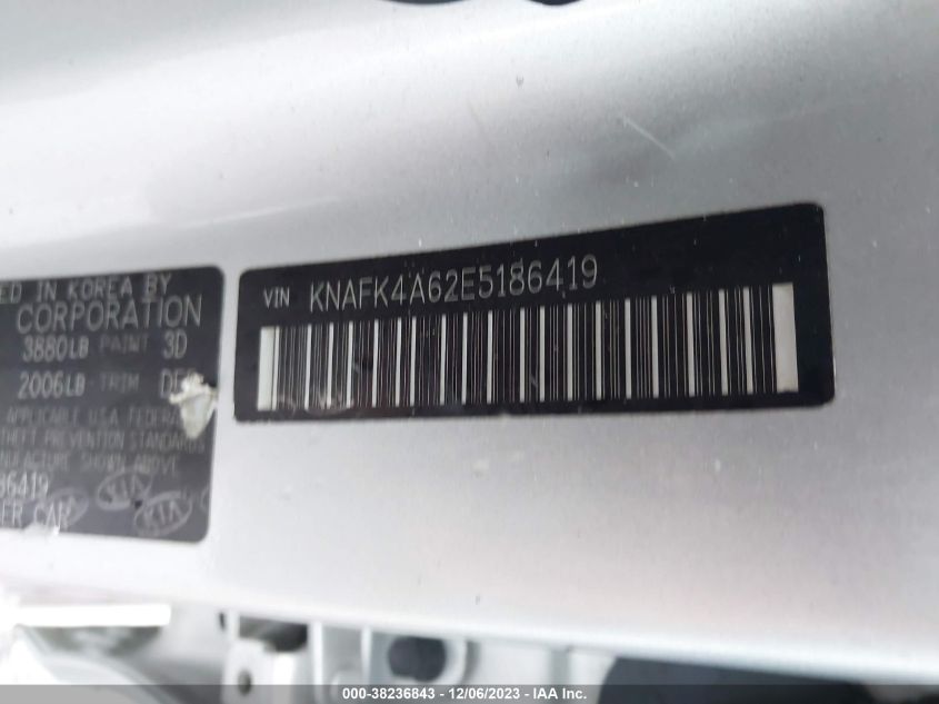 2014 KIA FORTE - KNAFK4862E5186419