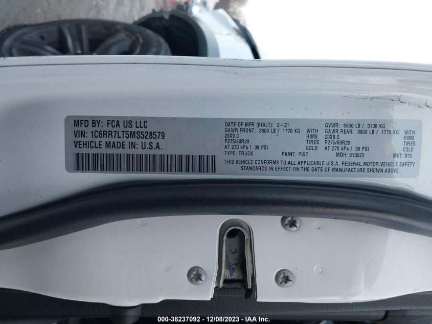 2021 RAM 1500 CLASSIC SLT - 1C6RR7LT5MS528579