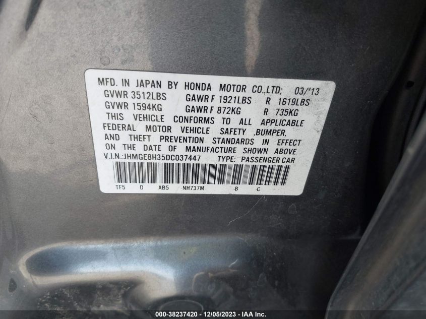 2013 HONDA FIT - JHMGE8H35DC037447