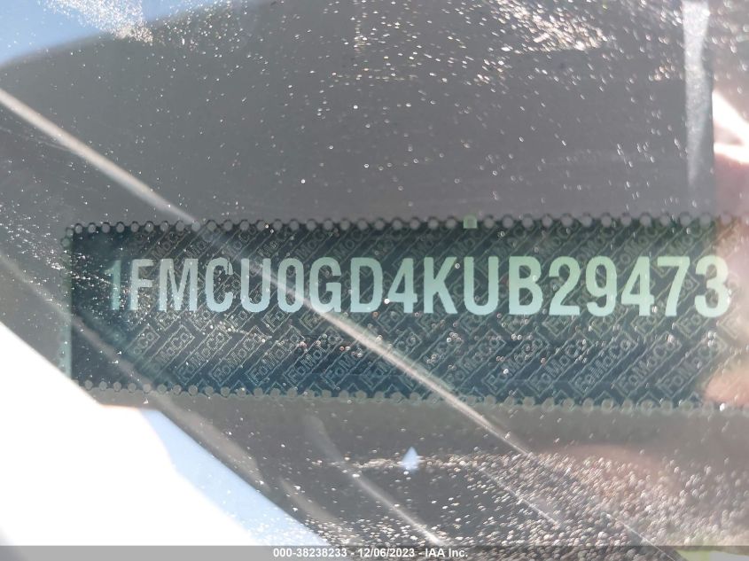 2019 FORD ESCAPE SE - 1FMCU0GD4KUB29473