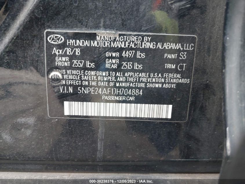 2018 HYUNDAI SONATA SE - 5NPE24AF1JH704884