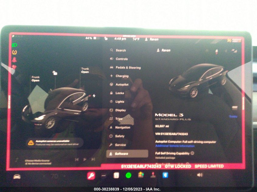 2020 TESLA MODEL 3 STANDARD RANGE PLUS - 5YJ3E1EA8LF743243