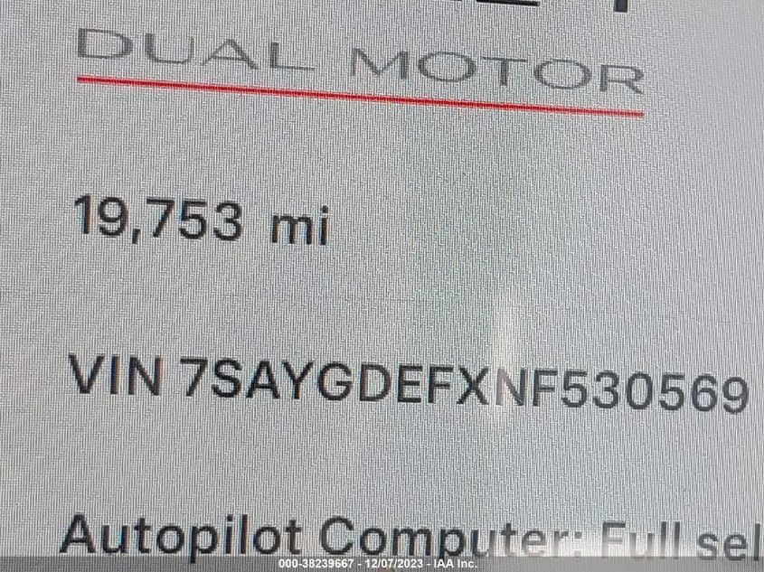 2022 TESLA MODEL Y PERFORMANCE DUAL MOTOR - 7SAYGDEFXNF530569