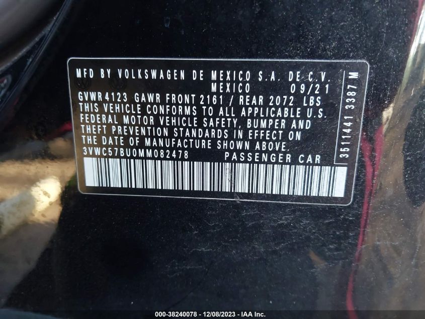 2021 VOLKSWAGEN JETTA S/SE/R-LINE - 3VWC57BU0MM082478