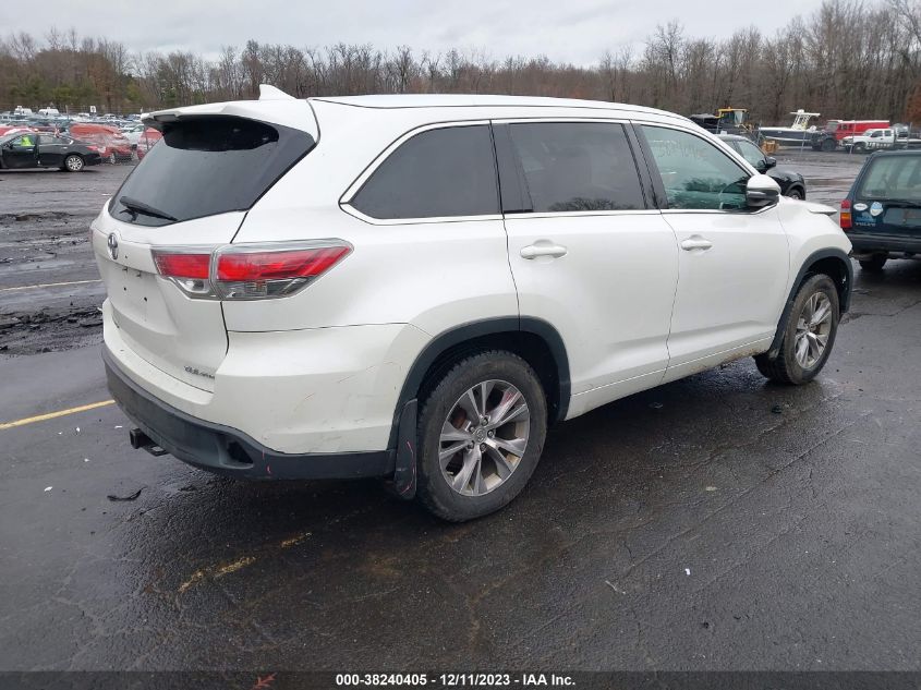 2015 TOYOTA HIGHLANDER XLE V6 - 5TDJKRFH4FS186681