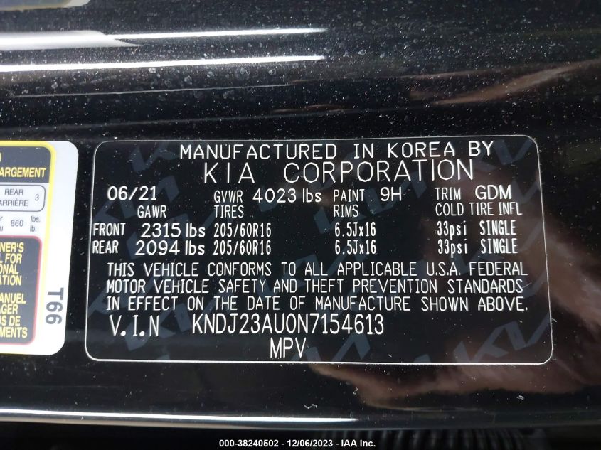 2022 KIA SOUL LX - KNDJ23AU0N7154613