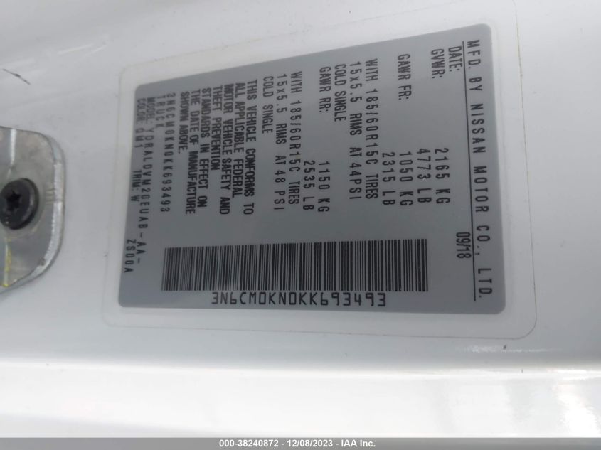 2019 NISSAN NV200 S - 3N6CM0KN0KK693493