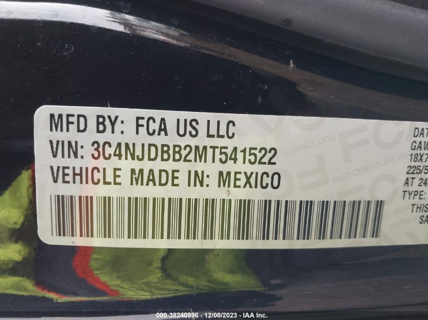 2021 JEEP COMPASS LATITUDE - 3C4NJDBB2MT541522