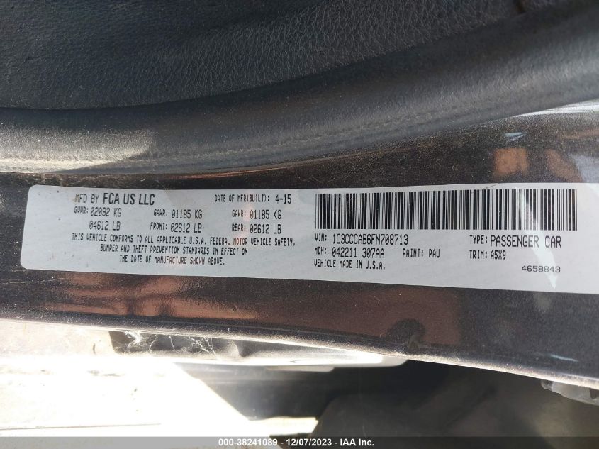 2015 CHRYSLER 200 LIMITED - 1C3CCCAB6FN708713