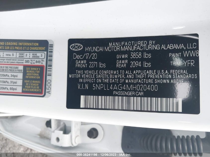 2021 HYUNDAI ELANTRA SE - 5NPLL4AG4MH020400