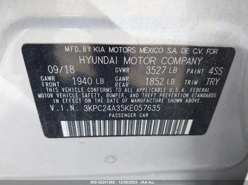 2019 HYUNDAI ACCENT SE - 3KPC24A35KE057635