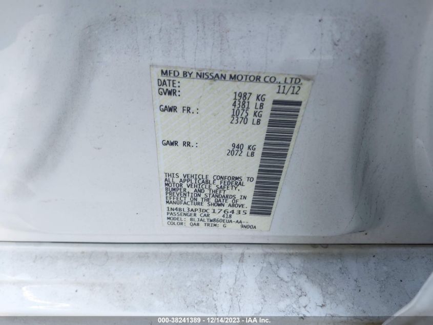 2013 NISSAN ALTIMA 3.5 SV - 1N4BL3AP3DC176435