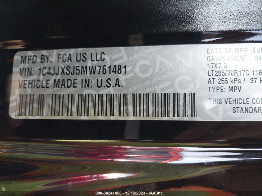 2021 JEEP WRANGLER UNLIMITED RUBICON 392 - 1C4JJXSJ5MW761481