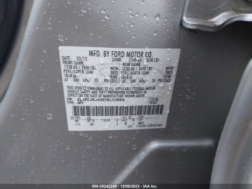 2013 LINCOLN MKX - 2LMDJ8JK8DBL03884