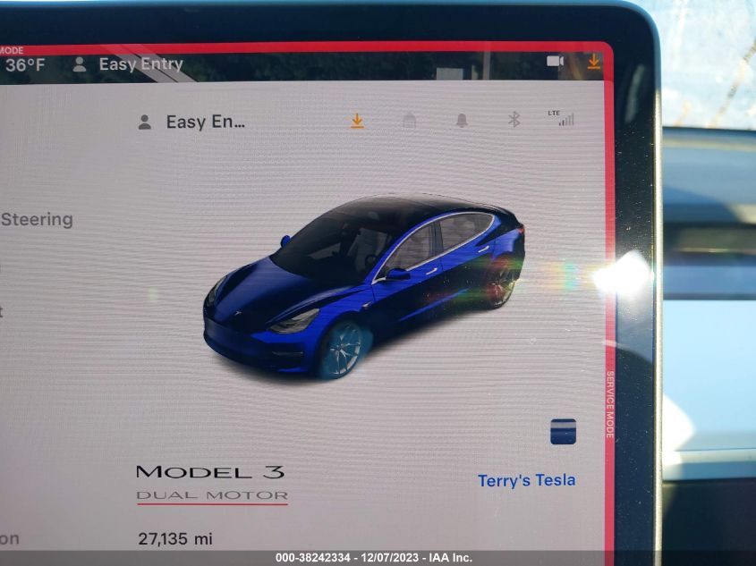 VIN 5YJ3E1EB9KF393368 2019 TESLA MODEL 3 LONG RANGE/PERFORMANCE