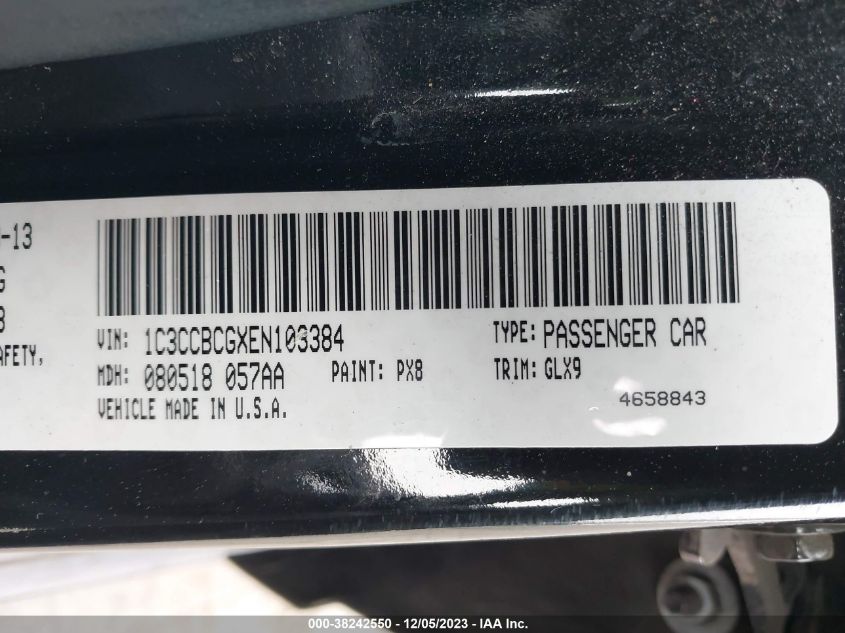 2014 CHRYSLER 200 LIMITED - 1C3CCBCGXEN103384